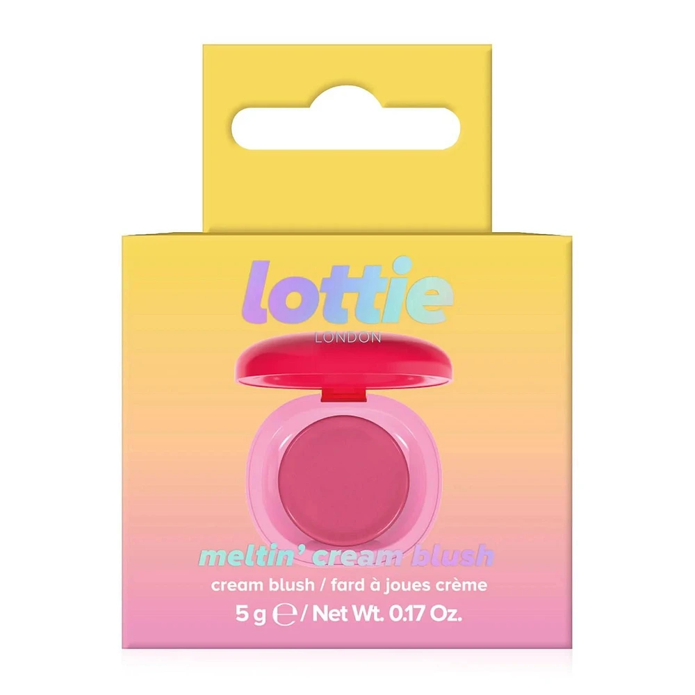 Lottie London - Meltin' Cream Blush - Super Sheer Creamy Cheek Tint - Rose Blush - 0.17 Oz.