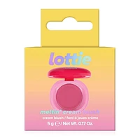 Lottie London - Meltin' Cream Blush - Super Sheer Creamy Cheek Tint - Rose Blush - 0.17 Oz.