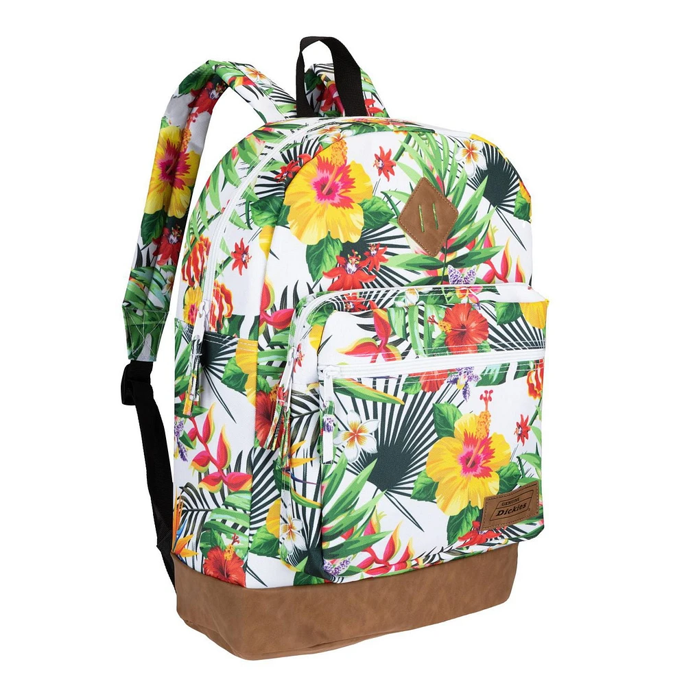 Genuine Dickies White Tropical printed Varsity Backpack, Tropical Varsity Backpack