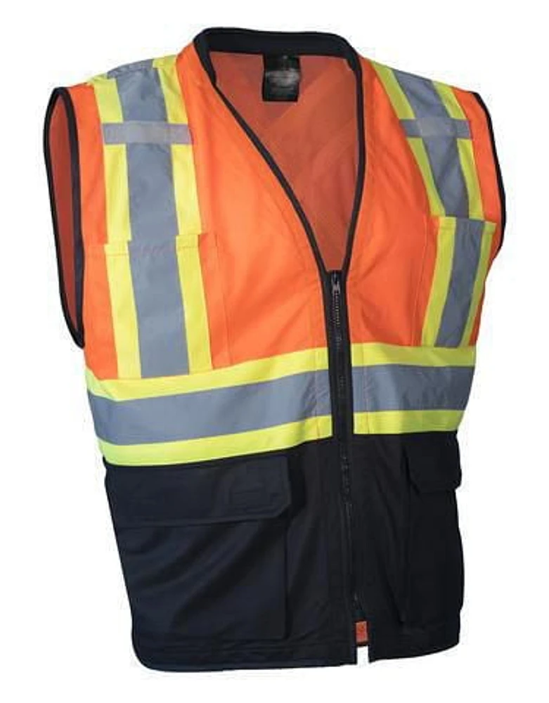 Gilet de sécurité Forcefield pour hommes avec fermeture à glissière sur le devant