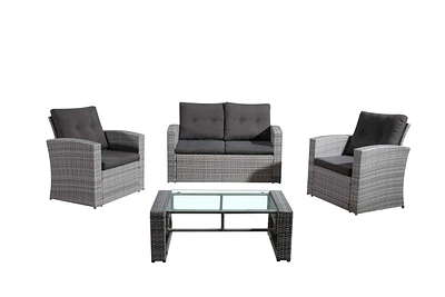 Velago Lamone Outdoor Conversation Set, Light Grey