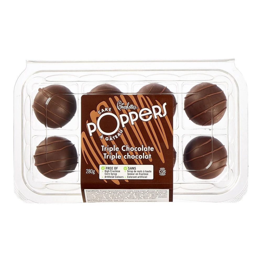 Charlotte’s Triple Chocolate Cake Poppers, 8 pieces, 280 g total