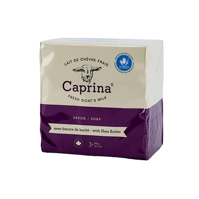 Caprina Fresh Goat's Milk bar Soap with Shea Butter, Bar Soap Shea Butter 3x90g