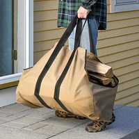 Firewood Bag Extra Large Heavy Duty 31 x 11 x 22 in. Tan