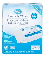 Great Value Flushable Wipes, 632 wipes