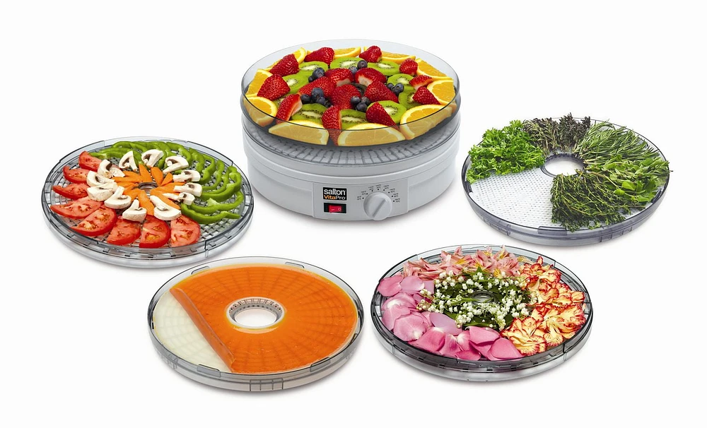 Salton Food Dehydrator DH1454, 5 Trays, 1 Herb & 1 Fruit Tray