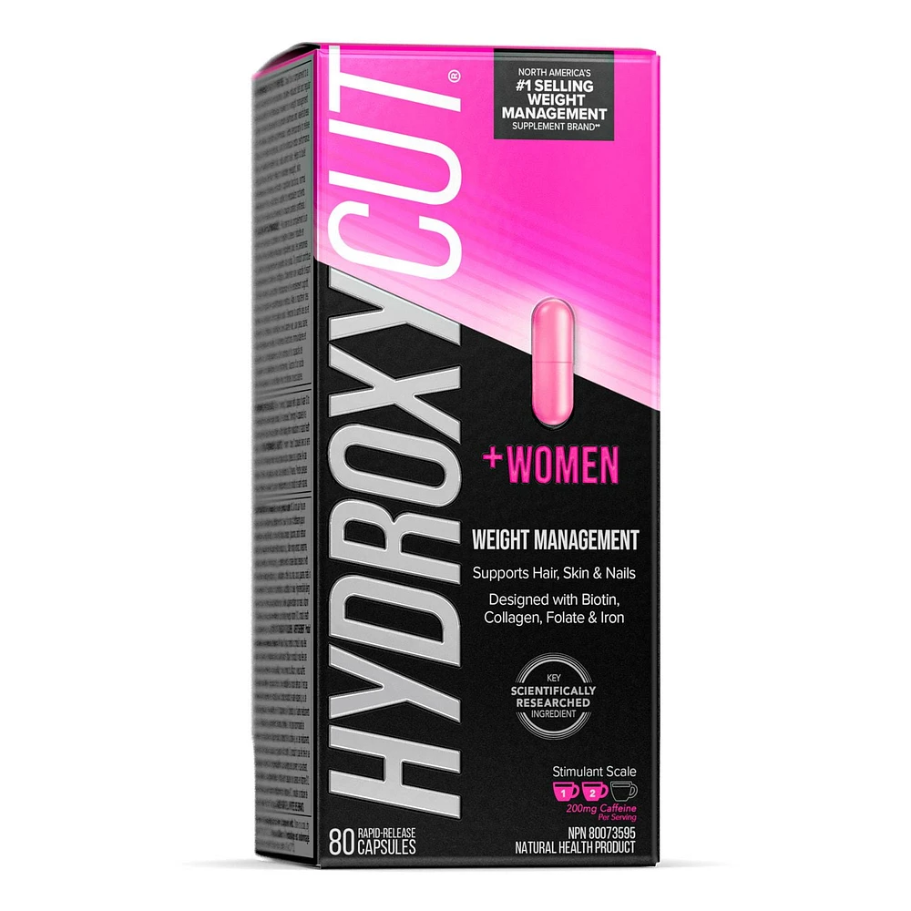 Hydroxycut +Women's Weight Management Capsules - Supports Hair, Skin and Nails, 60 capsules