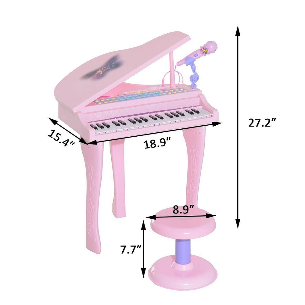 Qaba Mini Pink Electronic Musical Piano