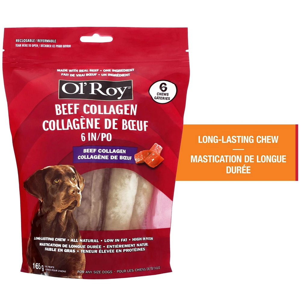 Ol’ Roy 6” Beef Collagen Sticks, 6 Chews (165 g)