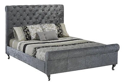 Isabel Full Platform Bed, Silver