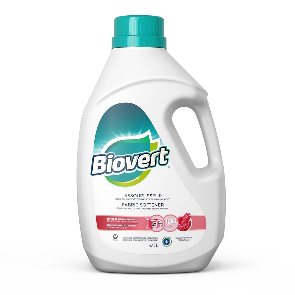 BIOVERT Spring Fresh Fabric Softener Ecologo Certified, 100 Loads  4.43 L