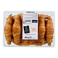 Croissants au beurre Mon marché fraîcheur 12 morceaux, total de 696 g