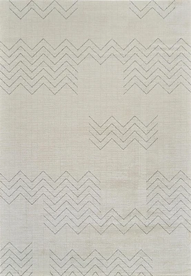 Tapis d'interieur abstrait Rug Branch Casa, beige creme, boheme - Salon, chambre