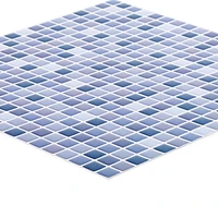 Truu Design Self-Adhesive Peel and Stick Mini Square Wall Tiles, 10 x 10 inches, Blue, 6 Pieces