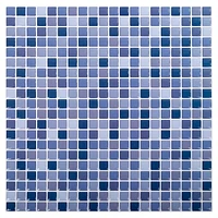 Truu Design Self-Adhesive Peel and Stick Mini Square Wall Tiles, 10 x 10 inches, Blue, 6 Pieces