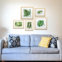 Truu Design 5-Piece Beautiful Decorative Wooden Wall Gallery Framed Boho Leaf Print Set