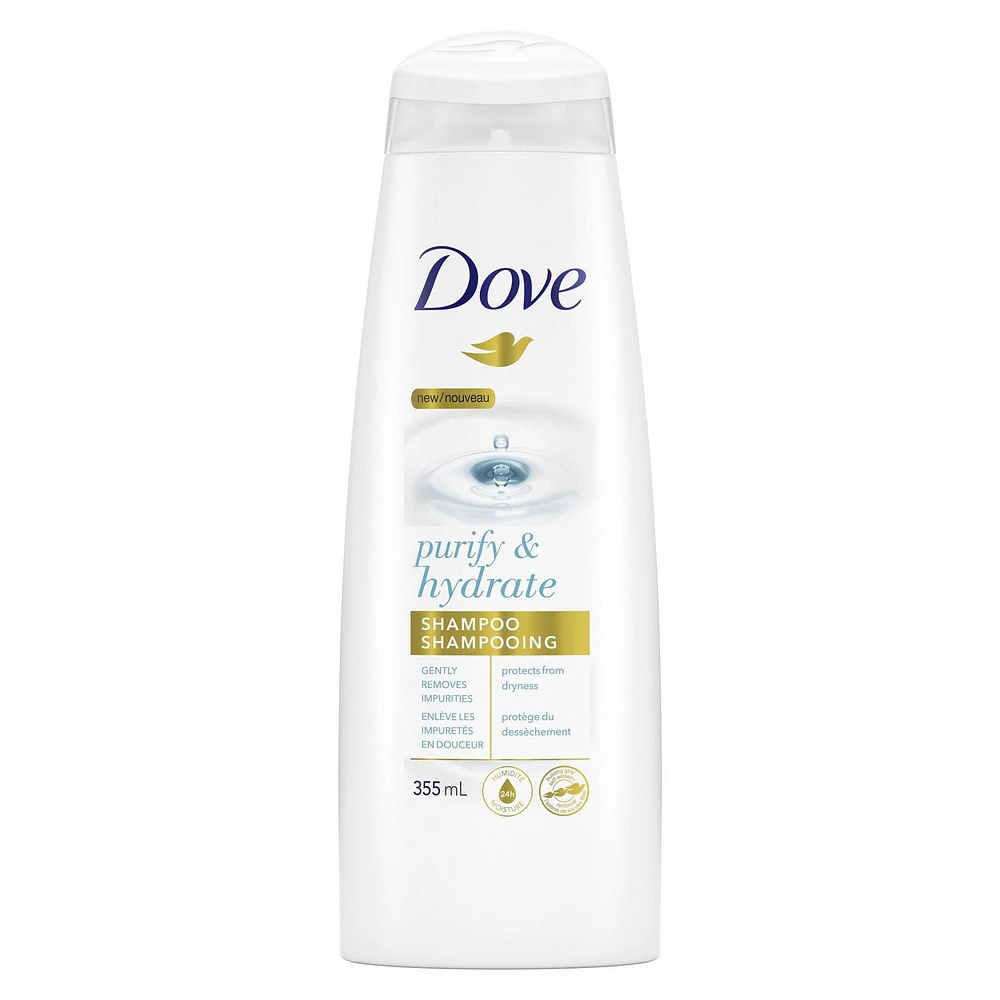 Dove Purify & Hydrate Shampoo, 355 ml Shampoo