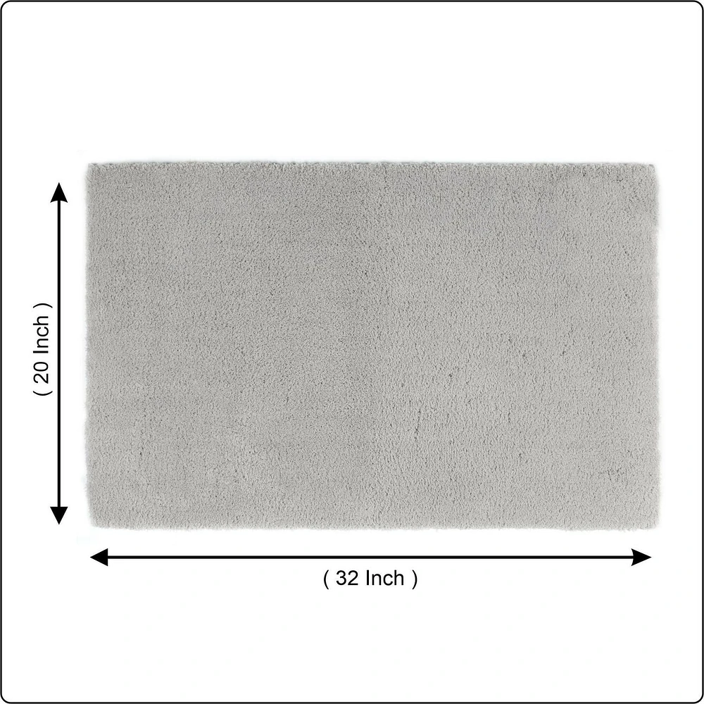 Hometrends 3K Solid Light Grey Polyester Bathrug, 20"x32",Anti-Skid Bathrug