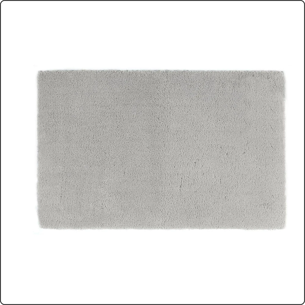 Hometrends 3K Solid Light Grey Polyester Bathrug, 20"x32",Anti-Skid Bathrug