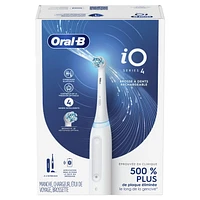 Brosse à dents électrique Oral-B iO Series 4 avec (1) brossette, rechargeable, blanc 1CT