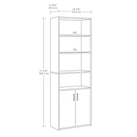 Mainstays Traditional 5 Shelf Bookcase with Doors