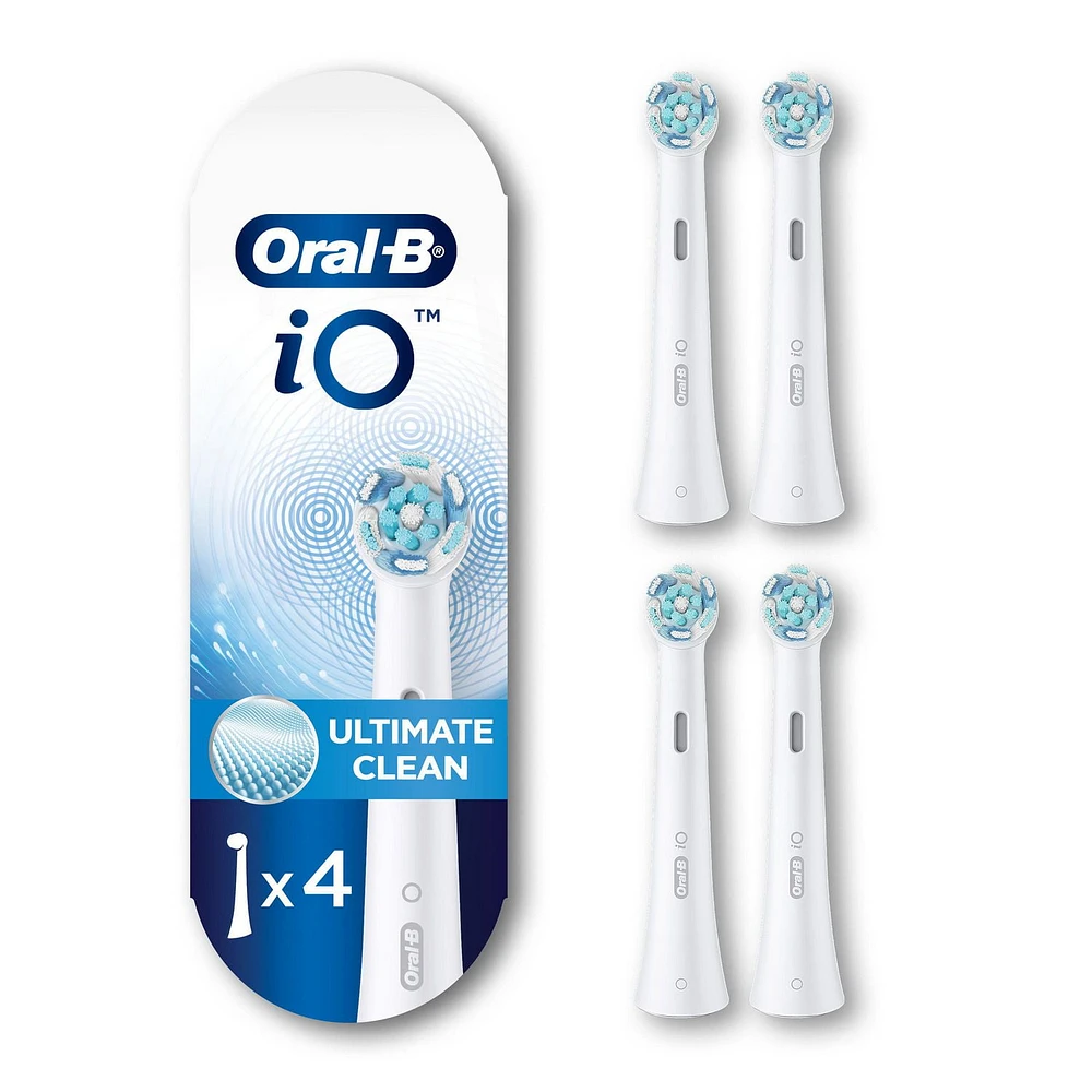 Oral-B iO Ultimate Clean Replacement Brush Heads, White, 4CT