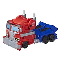 Transformers Toys Cyberverse Deluxe Class Optimus Prime Action Figure, Matrix Mega Shot Attack Move and Build-A-Figure Piece- 5-inch