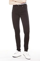 Jeaniologie ™ Women Mid Rise Rise Skinny Jeans | Black