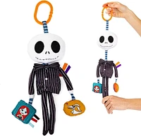 Kids Preferred Disney Baby Nightmare Before Christmas Jack Skellington On The Go Activity Toy with Teether, On The Go Clip, Bell Chime, and Pull Through Arms