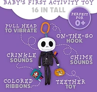 Kids Preferred Disney Baby Nightmare Before Christmas Jack Skellington On The Go Activity Toy with Teether, On The Go Clip, Bell Chime, and Pull Through Arms