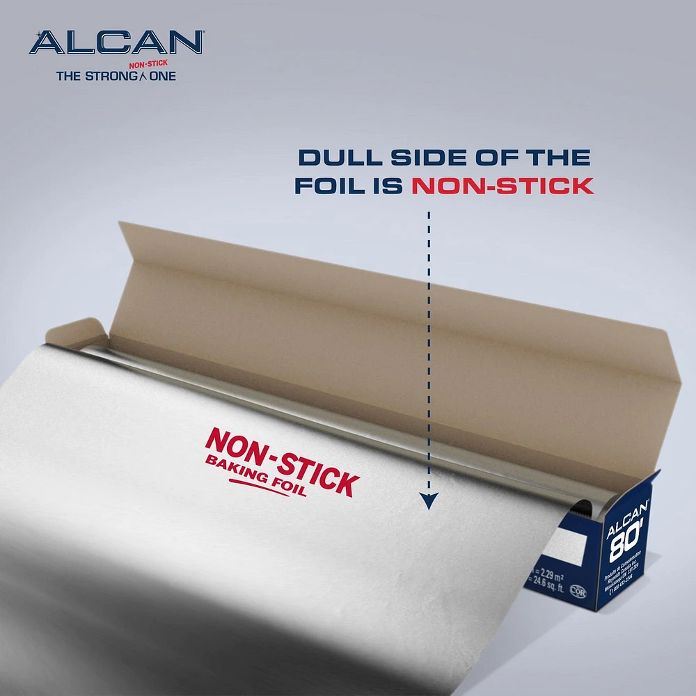 AlcanMC Papier d'Aluminium Anti-Adhérent 12 po x 25 pi , 1 rouleau