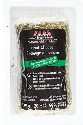 Fromage de chèvre Mon marché fraîcheur à saveur de ail rôti et fines herbes