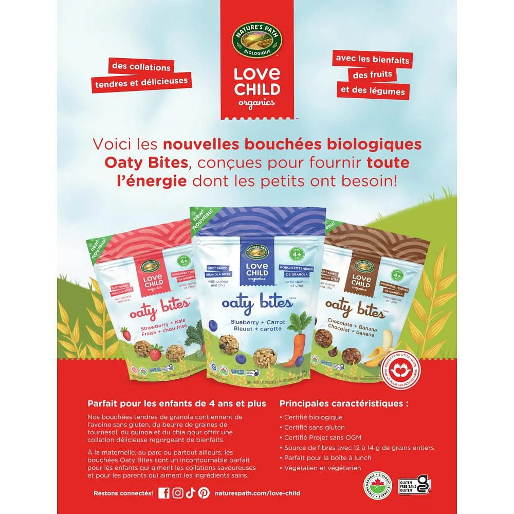 Love Child Organics Oaty Bites Chocolate + Banana Snack Bites 100g Pouch