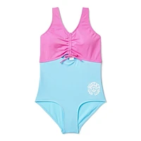 Maillot de bain 1 pièce avec blocs de couleur Justice pour filles