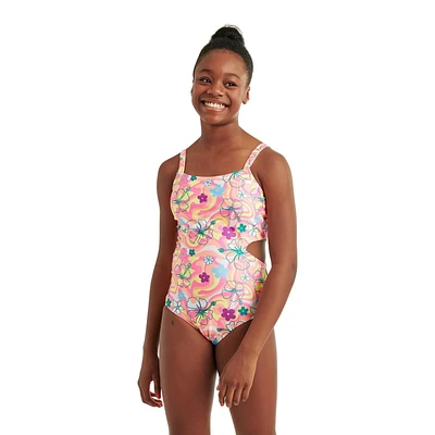 Maillot de bain 1 pièce avec motif ajouré Justice pour filles