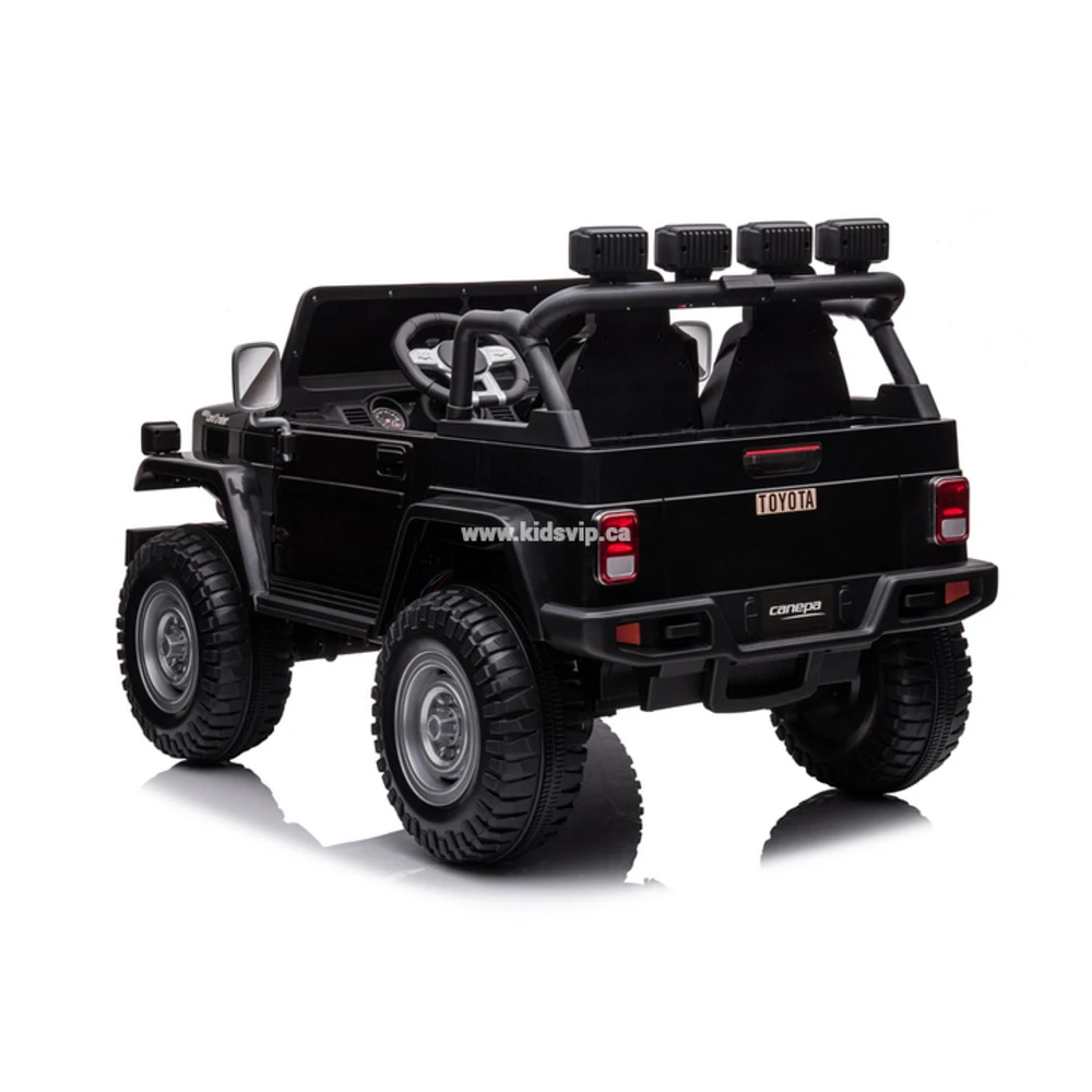 KidsVIP Licensed Toyota 2-Seater 24V Powered 4x4 Premium Ride-On Truck w/ Rubber Wheels, Music & Remote