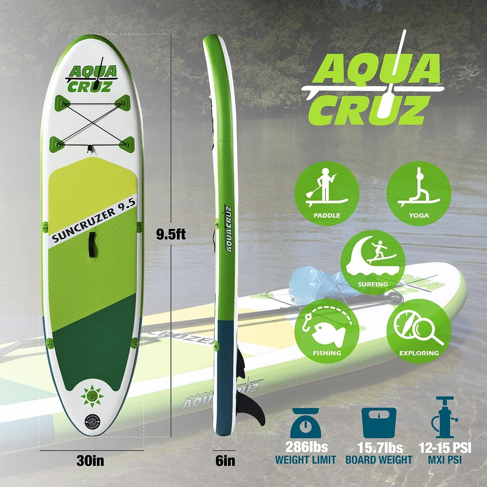 Aquacruz Suncruzer 9.5 ft. Inflatable Stand Up Paddle Board Set with Accessories