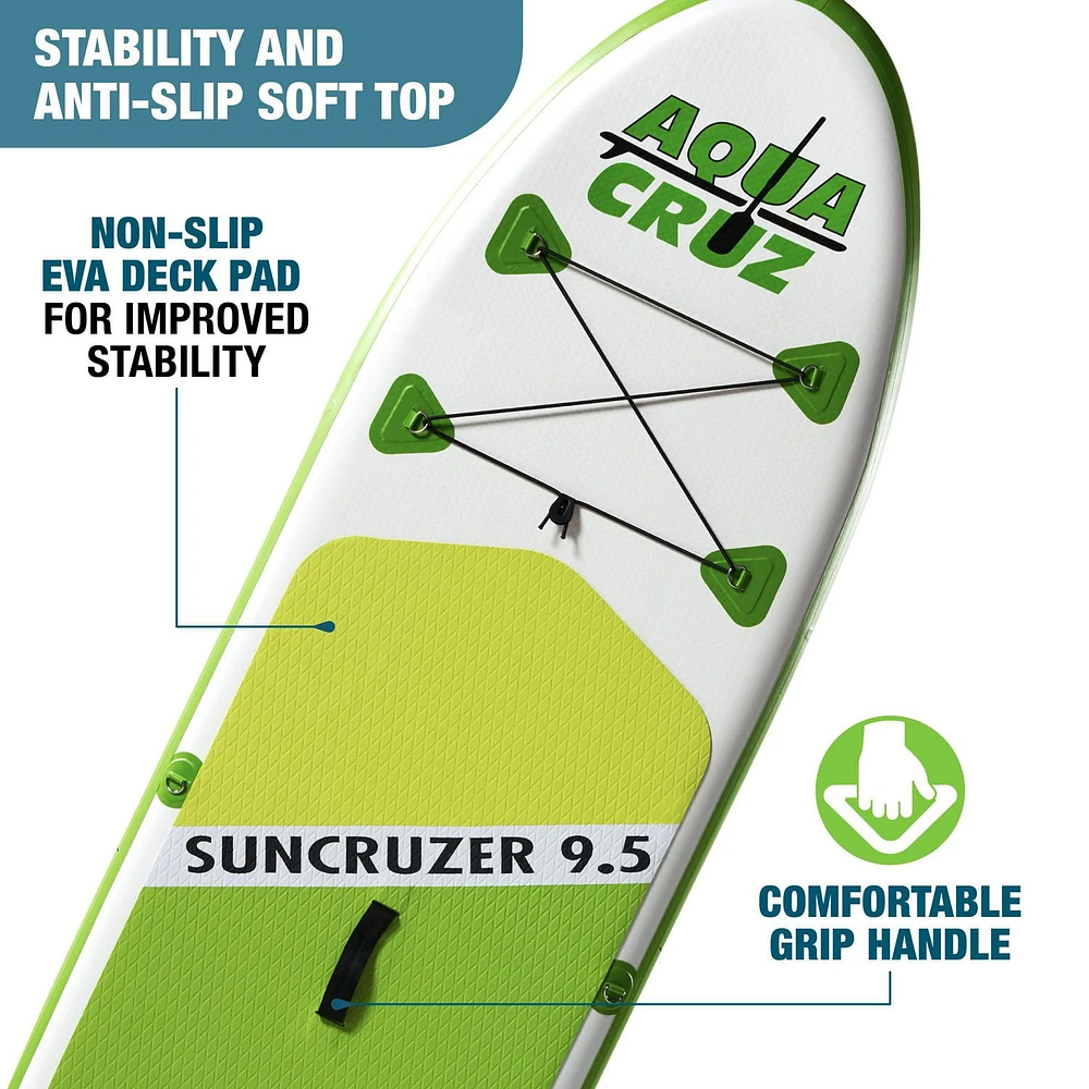 Aquacruz Suncruzer 9.5 ft. Inflatable Stand Up Paddle Board Set with Accessories