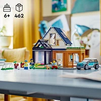 LEGO City Family House and Electric Car 60398 Building Toy Set,  Includes a Kitchen, 2 Bedrooms, Greenhouse, Solar Panels Plus 3 Minifigures and a Puppy, Gift Idea for Ages 6+