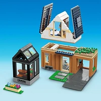 LEGO City Family House and Electric Car 60398 Building Toy Set,  Includes a Kitchen, 2 Bedrooms, Greenhouse, Solar Panels Plus 3 Minifigures and a Puppy, Gift Idea for Ages 6+