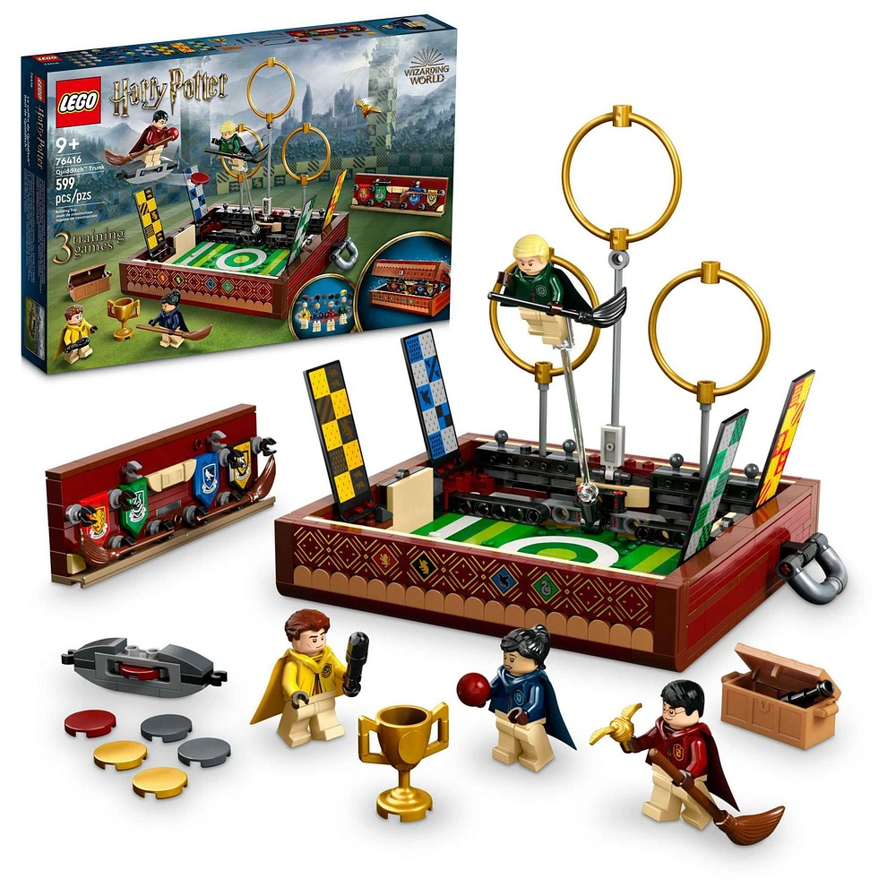 LEGO Harry Potter Quidditch Trunk 76416 Buildable Harry Potter Toy; Birthday Gift Idea for Kids Aged 9+; Open the Buildable Box to Reveal a Quidditch Playing Arena; Includes 4 Customizable Minifigures, Includes 599 Pieces, Ages 9+