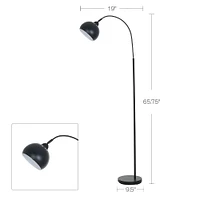 hometrends Black Arc Floor Lamp with Adjustable Shade And Chrome Accents