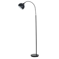 hometrends Black Arc Floor Lamp with Adjustable Shade And Chrome Accents