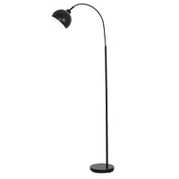 hometrends Black Arc Floor Lamp with Adjustable Shade And Chrome Accents