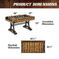 5 in Coventry Foosball Table, Durable Metal Legs and Stylish Design with Soccer Balls, Soccer Table, by Barrington Billiards