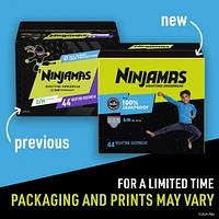 Ninjamas Nighttime Bedwetting Underwear Boy, Sizes S/M - L/XL, 34-44 Count