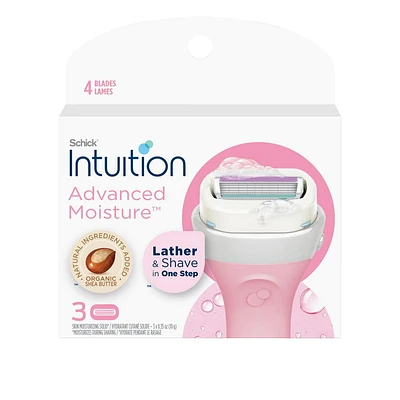 Cartouches de lames Schick Intuition Hydratation améliorée avec beurre de karité 3 cartouches de lames