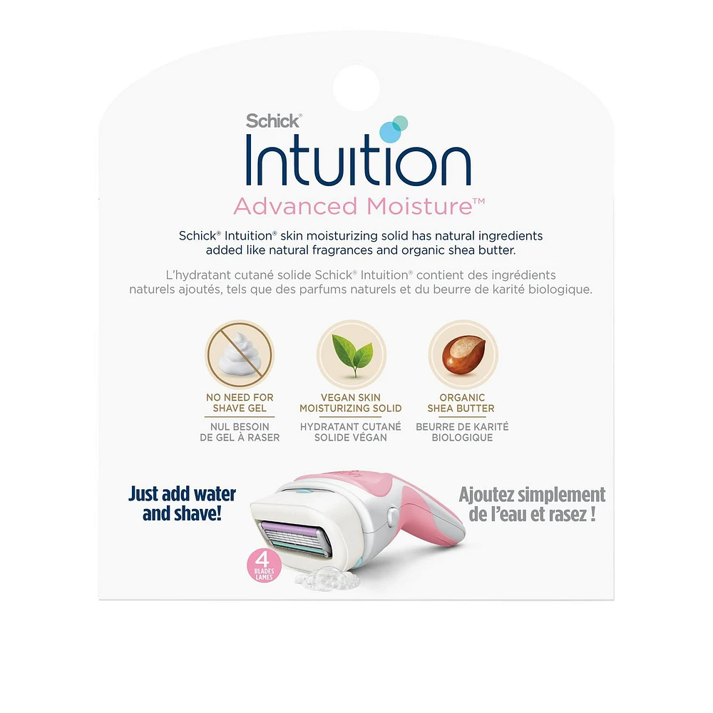 Cartouches de lames Schick Intuition Hydratation améliorée avec beurre de karité 3 cartouches de lames