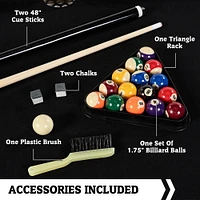 5.5 ft Apex  White Pool Table, Billiard Accessories Included, by Hall of Games