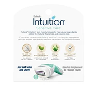 Schick Intuition Naturals Sensitive Care Womens Razor Refills with Vitamin E & Aloe, 3 Refills